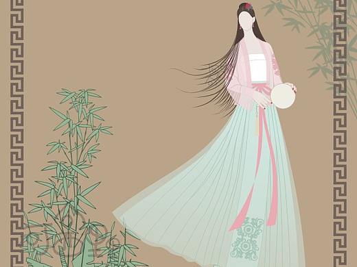 矢量图古风人物插画