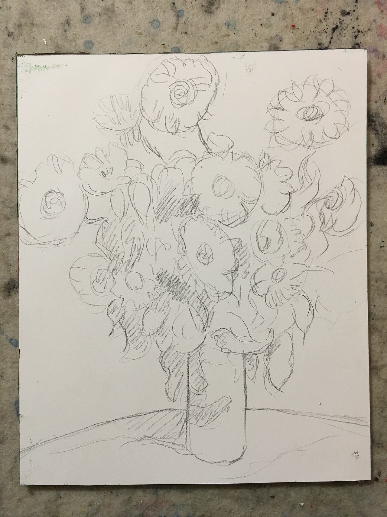 油画棒练习之莫奈作品向日葵