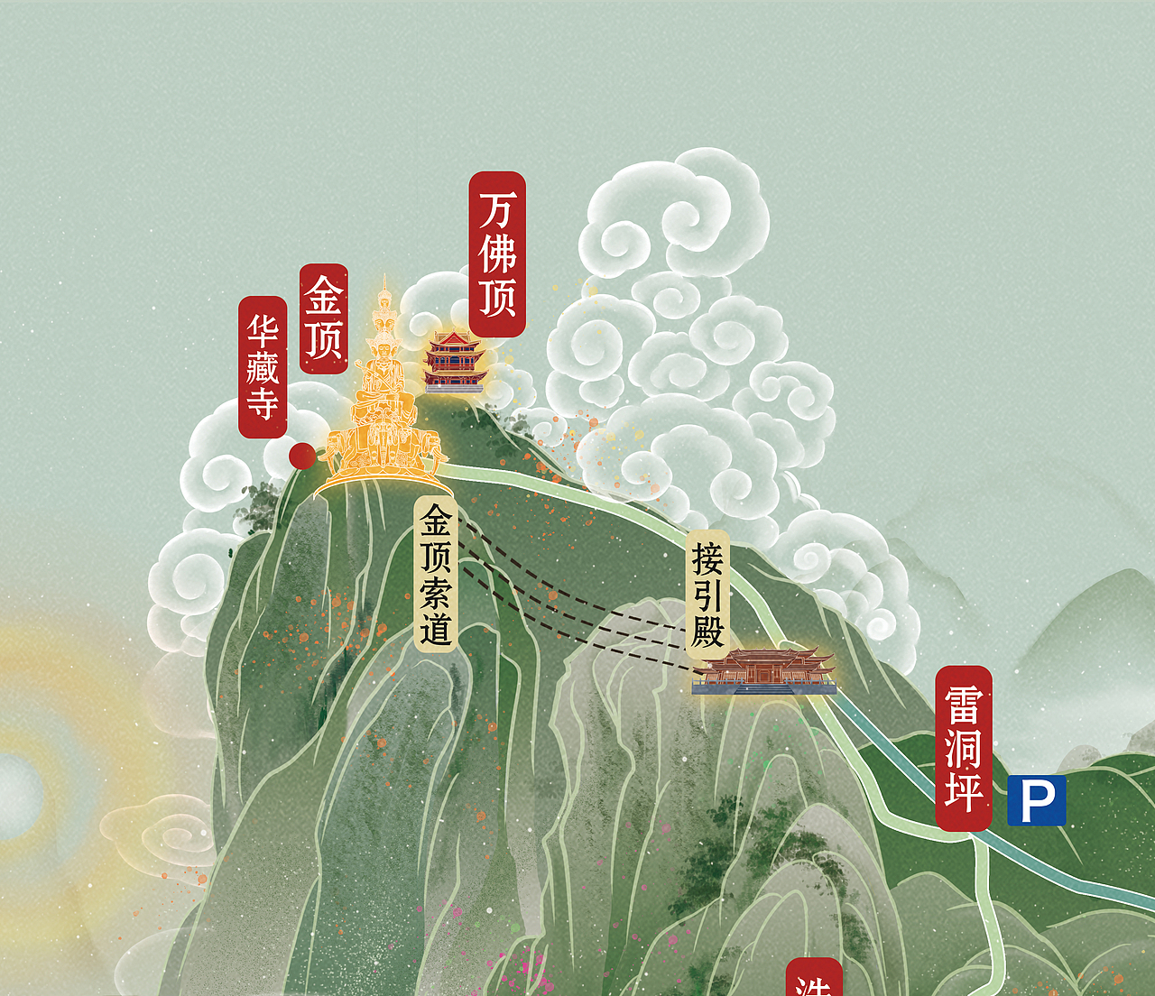 峨眉山——手绘地图