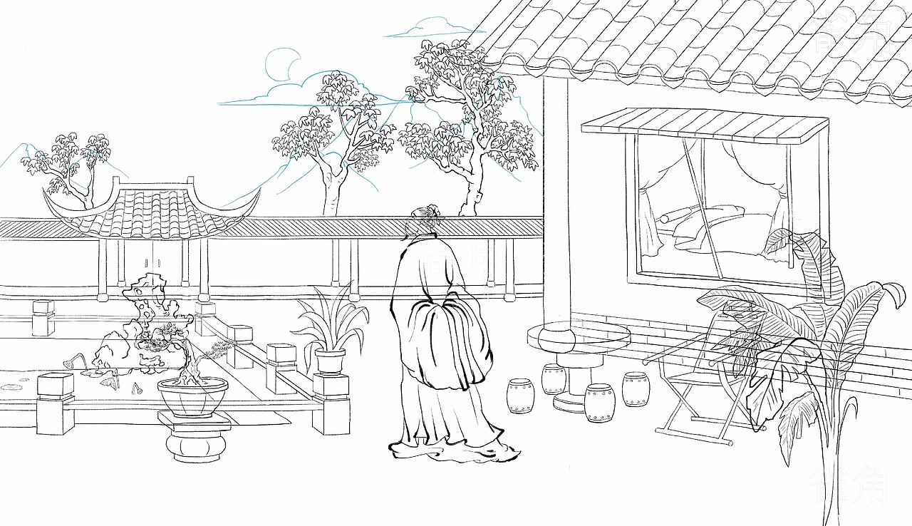 古诗词绘本线稿