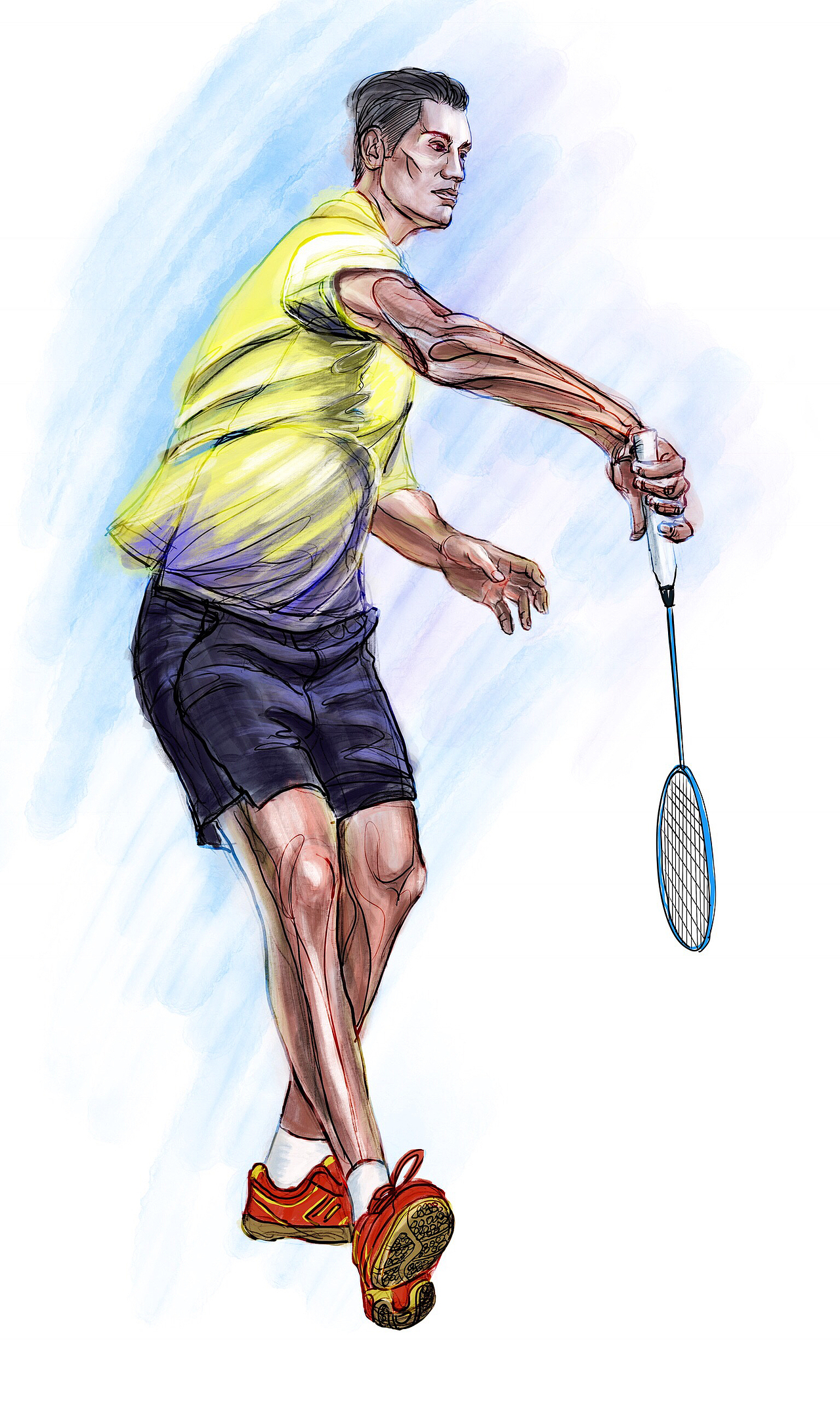 ipad手绘羽毛球运动|插画|商业插画|wellking_原创作品-站酷zcool