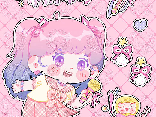 原创贴纸 |糯宝的闪亮偶像活动（个人主页-ZNjU1ODI1NDQ=） - 商业插画 - 站酷设计师Mia米芽呆呆酱原创素材 - 站酷ZCOOL