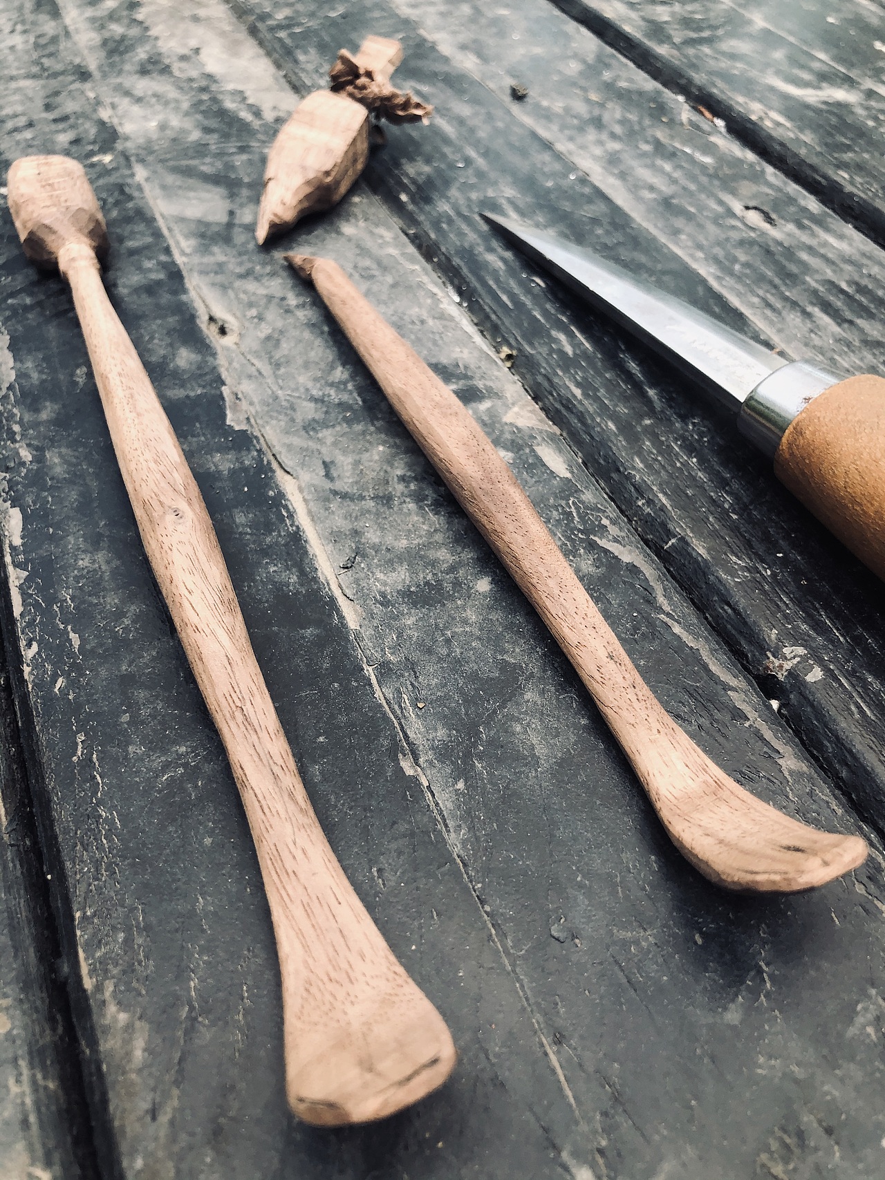 纯手工黑胡桃木茶具-荷风茶拨