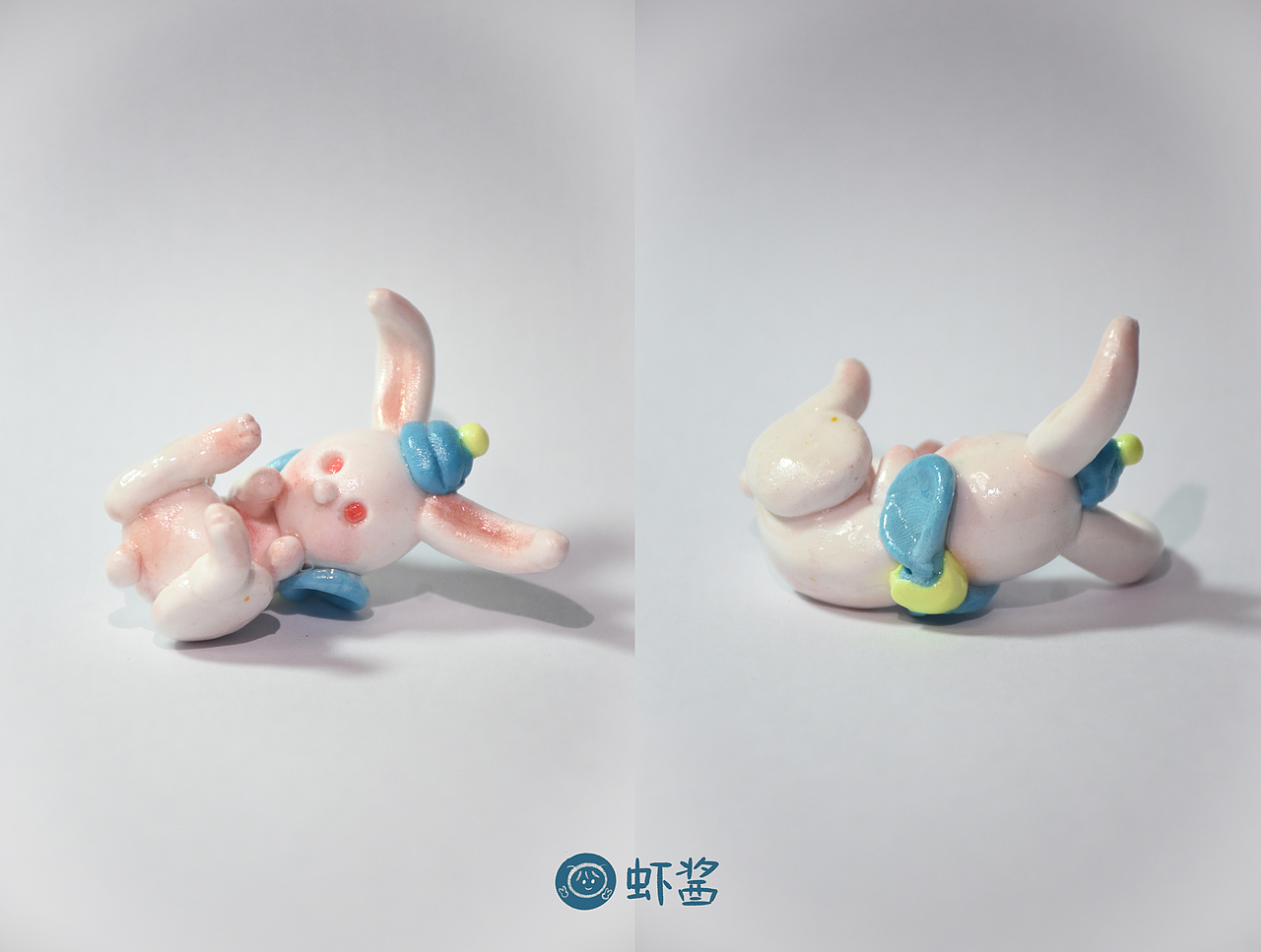 原创超轻粘土-中秋小兔出击