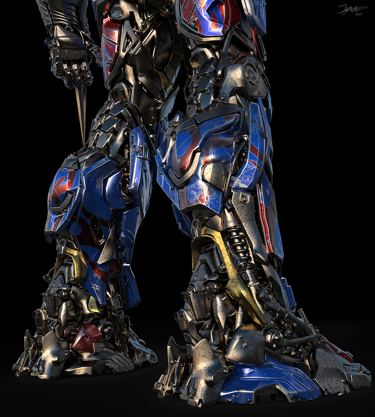 变形金刚擎天柱渲染