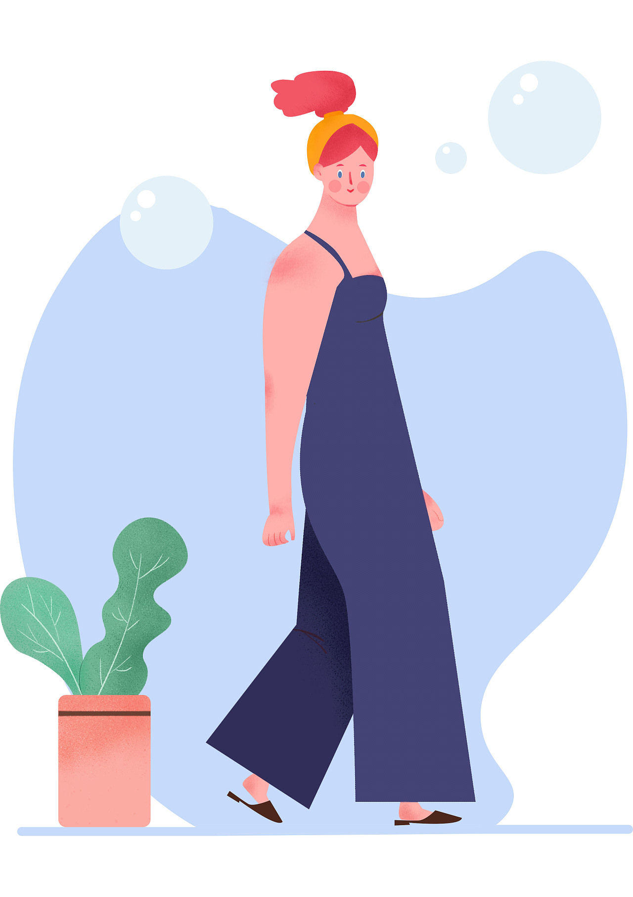 可爱女孩 噪点插画练习