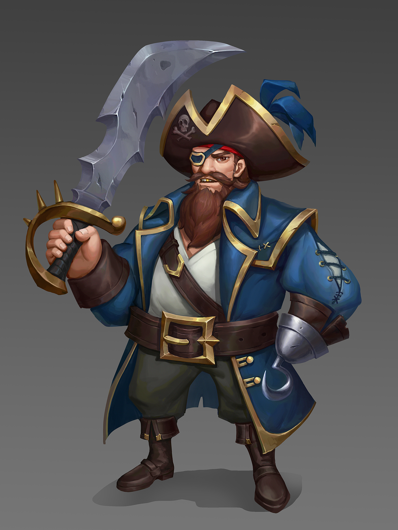 欧美风 q版人设 海盗|插画|创作习作|喵的喵了个咪_原创作品-站酷