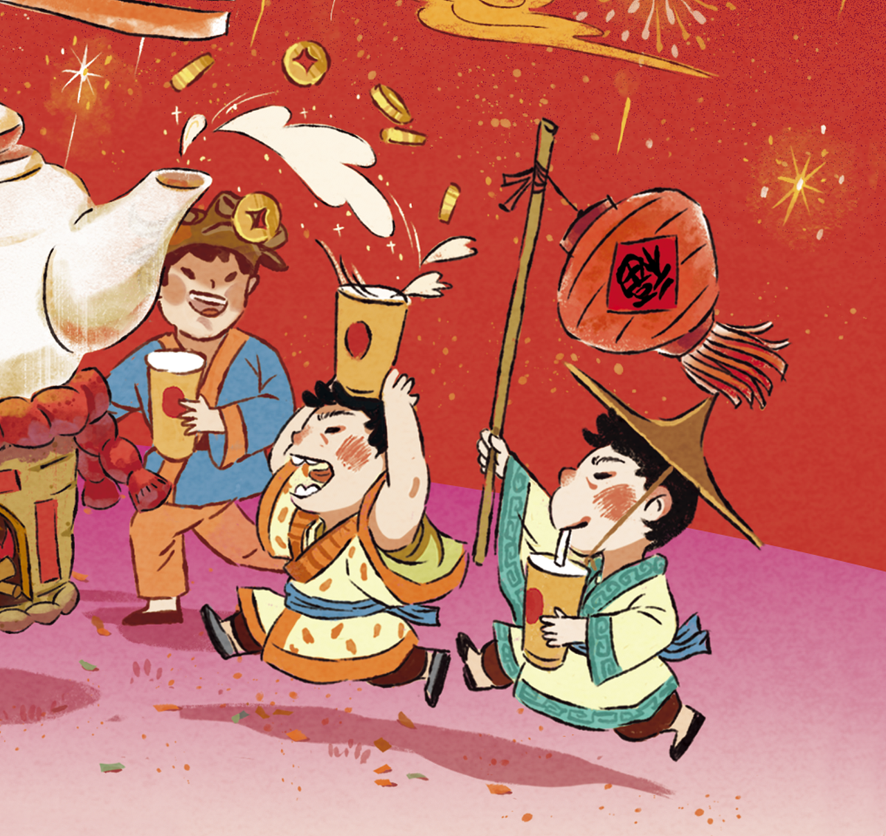 春陽茶事｜2021春节限定插画杯（图ZMjQyNDY2MTAw） - 商业插画 - 站酷设计师黄豆豆Douer原创素材 - 站酷ZCOOL