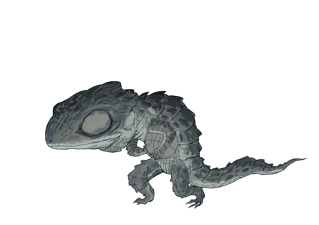 原创插画《篮球小蜥》