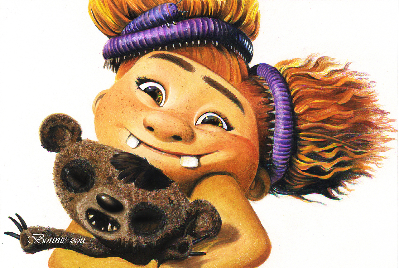 疯狂原始人sandy小珊78彩铅过程图78