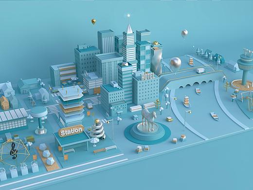 C4D-场景练习(City)