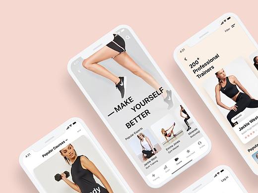 國外時尚運動健身App UI Kit  