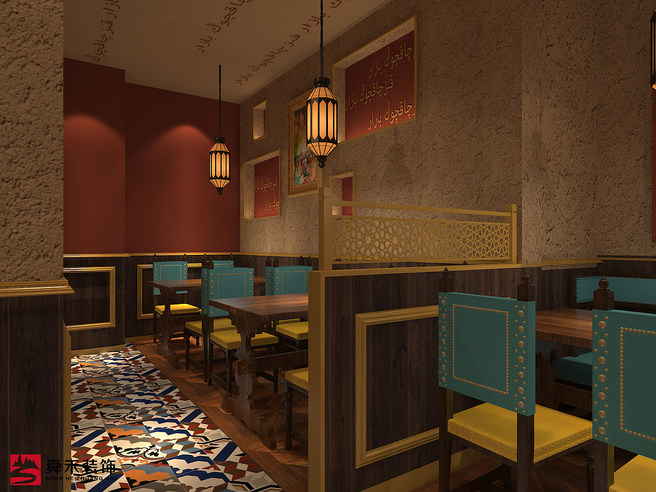 新疆餐厅西域餐厅设计cad施工图-免费3dmax模型库-欧模网