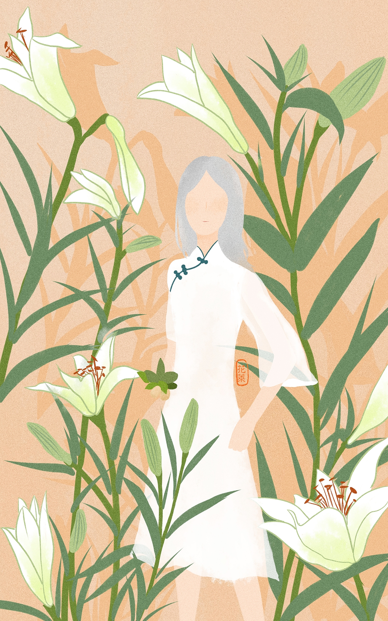旗袍插画合集（图ZMjEzNDMyNTg4） - 创作习作 - 站酷设计师花莱原创素材 - 站酷ZCOOL