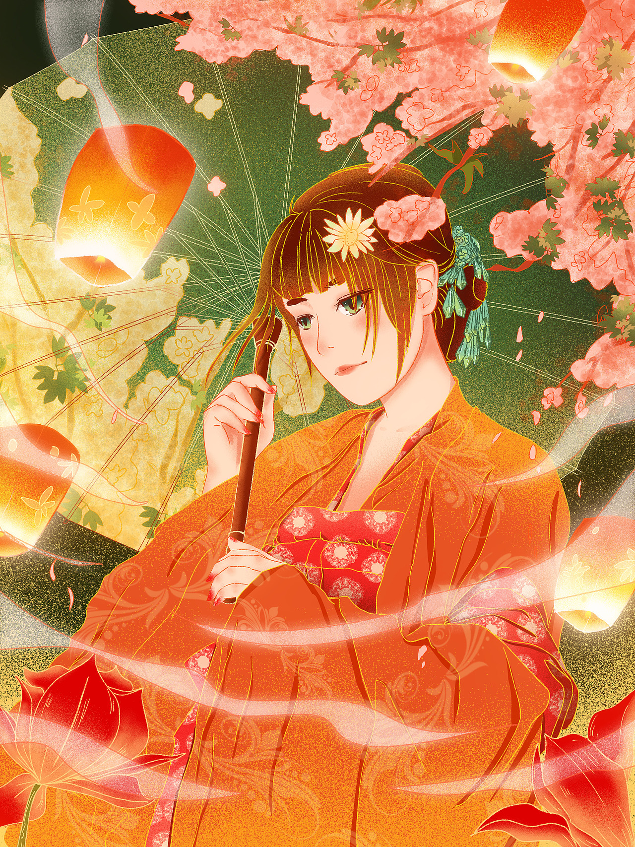 国潮风汉服插画（图ZMjQ1MDc0OTk2） - 创作习作 - 站酷设计师连连William原创素材 - 站酷ZCOOL