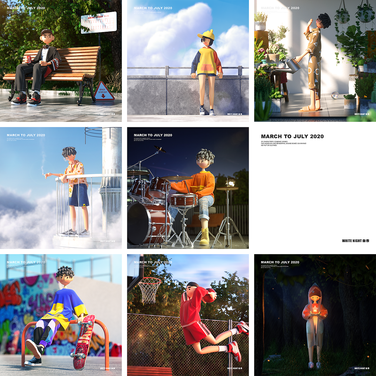 C4D Cartoon character（图ZMjE3MjM2NDQw） - 人物/生物 - 站酷设计师白_夜原创素材 - 站酷ZCOOL