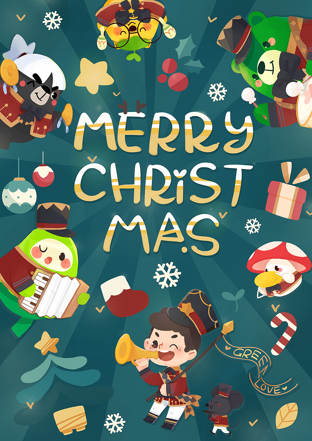 圣诞乐队（图ZMTAzMzYzNjA4） - 商业插画 - 站酷设计师熊猫籽原创素材 - 站酷ZCOOL