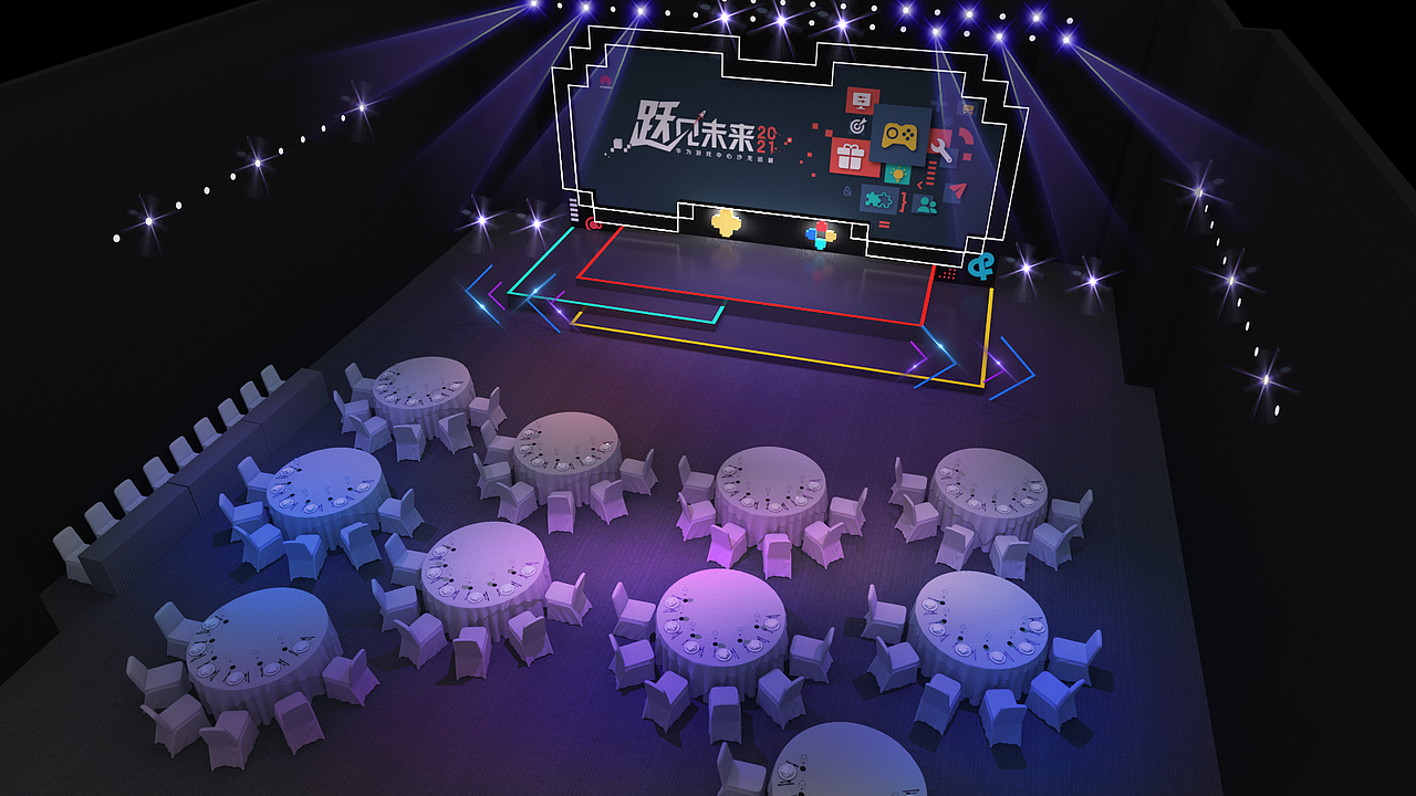 华为"游戏"沙龙-晚宴|空间|舞台美术|ee森_原创作品-站酷zcool