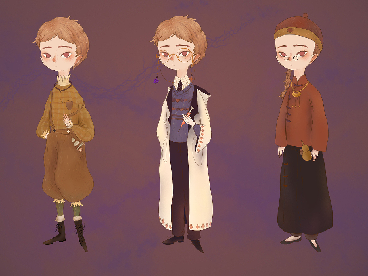 学校画的人设作业（图ZMTU4OTU5NDg0） - 概念设定 - 站酷设计师狸撑撑原创素材 - 站酷ZCOOL