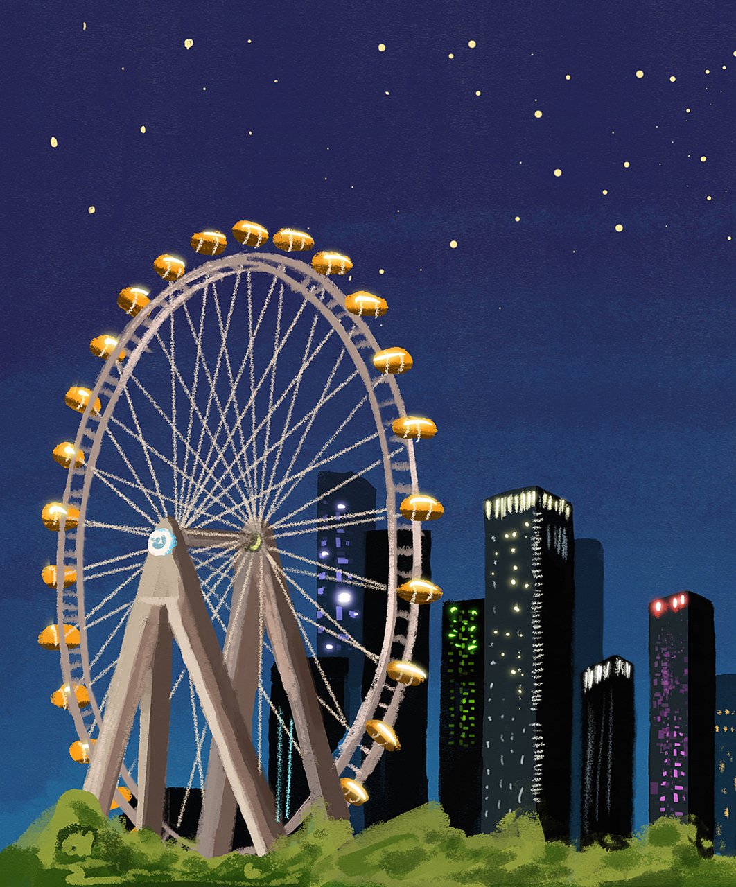 “私奔吗？在天亮之前。”原创插画（图ZMjUxNDc2NTY4） - 创作习作 - 站酷设计师cloudyfloraart原创素材 - 站酷ZCOOL