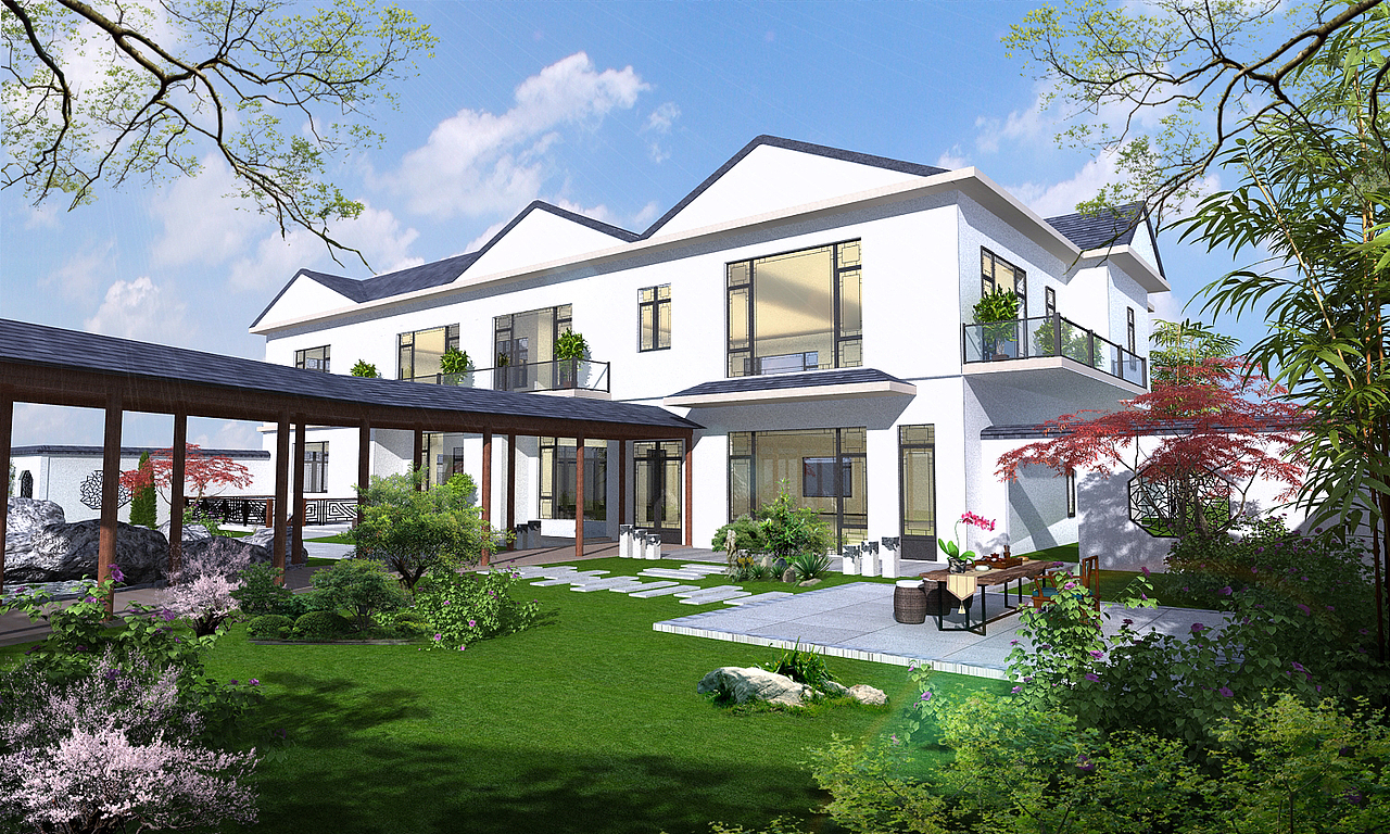 中式庭院（图ZMjQ3NDczNjg0） - 景观设计 - 站酷设计师夜猫族设计原创素材 - 站酷ZCOOL