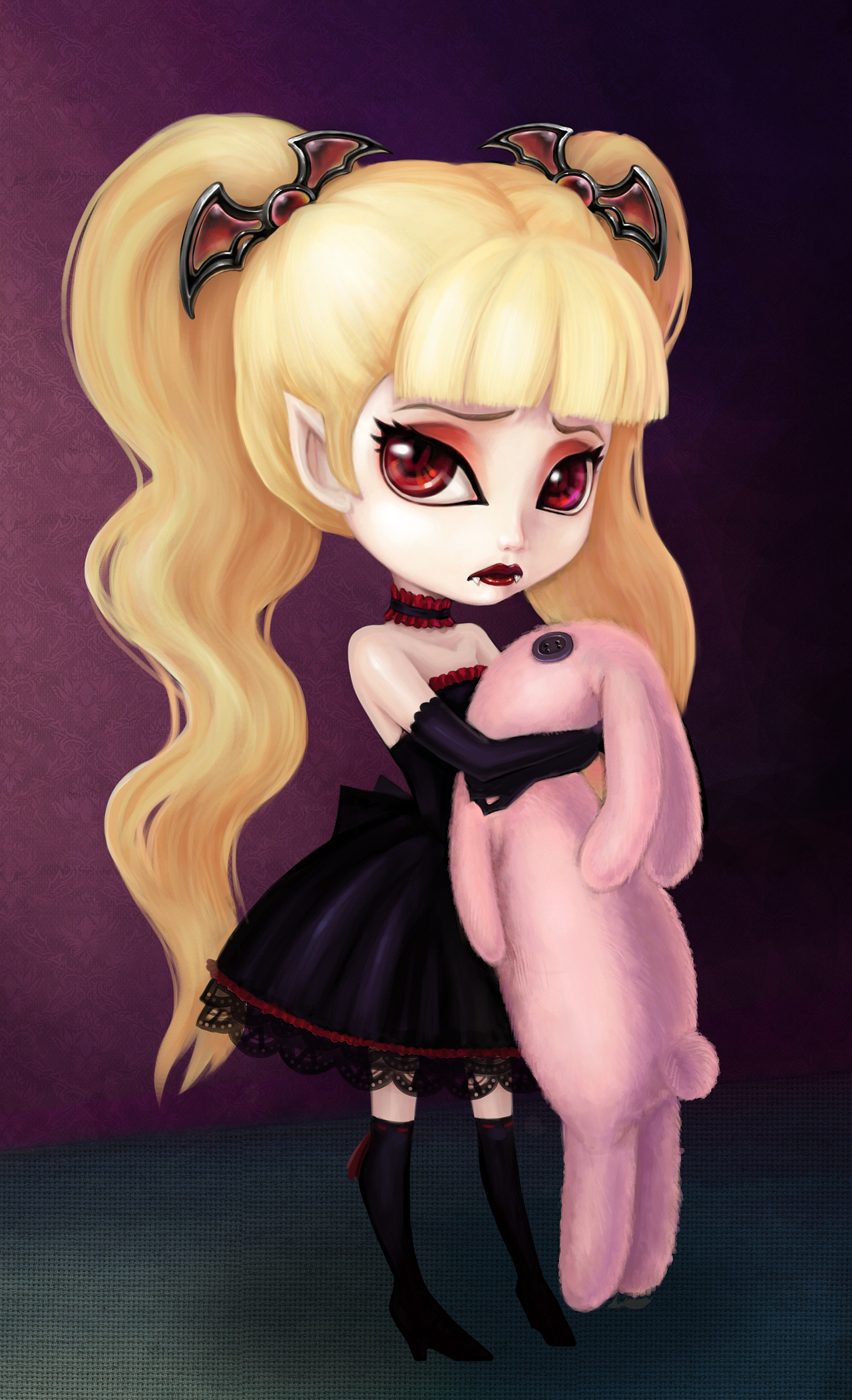 吸血鬼小萝莉（图ZNTQ1OTQ5Ng==） - 商业插画 - 站酷设计师山中老熊原创素材 - 站酷ZCOOL