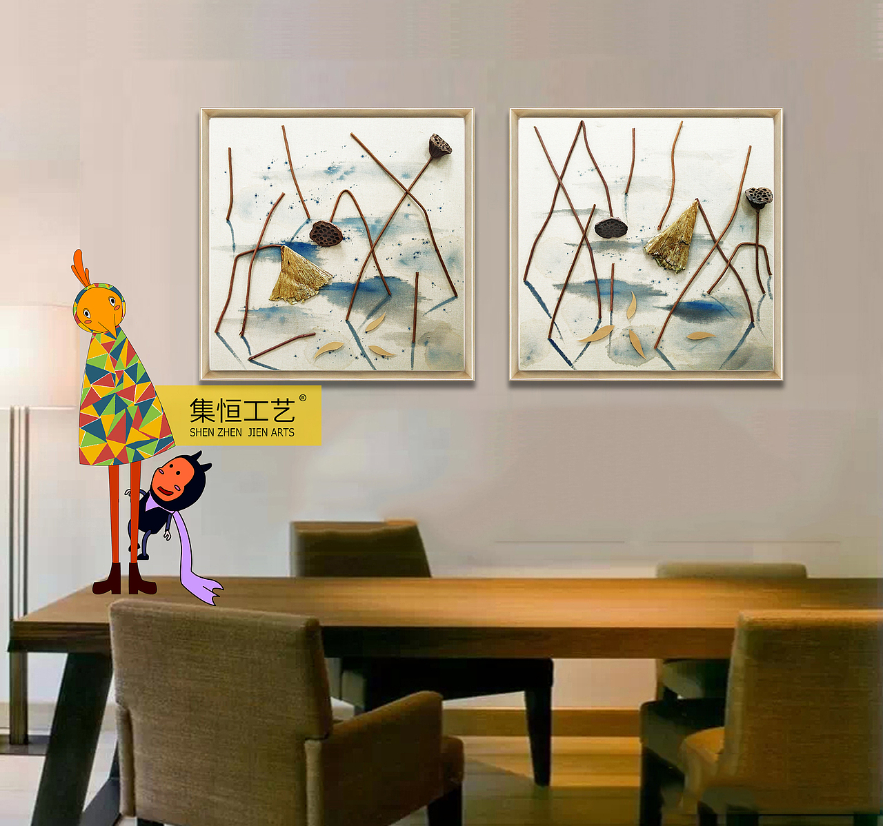 实物画；装饰画、效果图、国画、大堂挂画、饰品、摆件、软装配画、室内设计、整体软装、圆框（图ZNjg2ODE3MzY=） - 工艺品设计 - 站酷设计师集恒工艺实物画原创素材 - 站酷ZCOOL