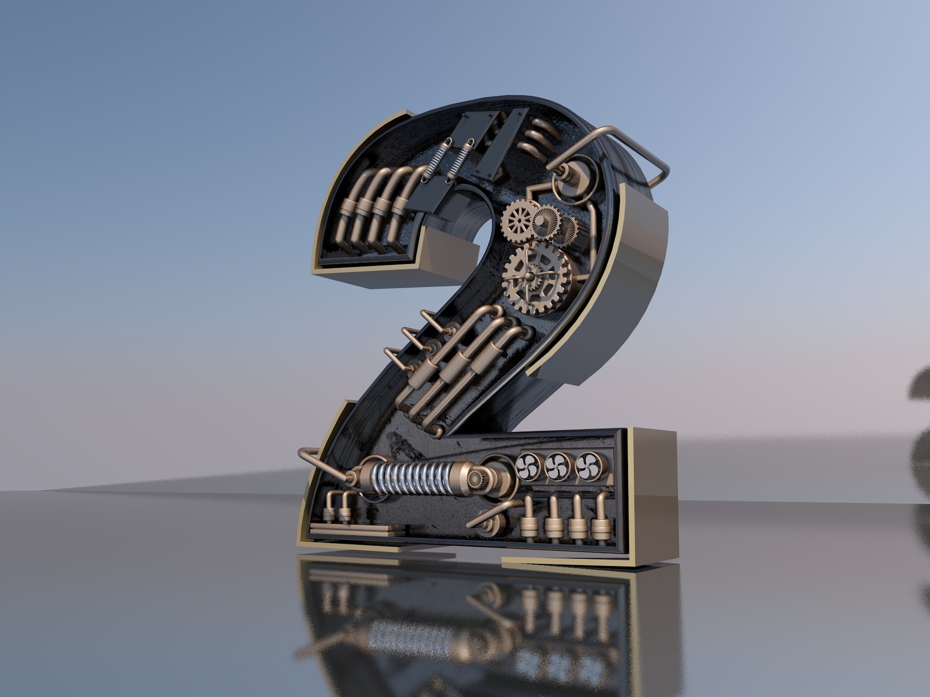 C4D 第一张 数字建模_快到叔叔这儿来-站酷ZCOOL