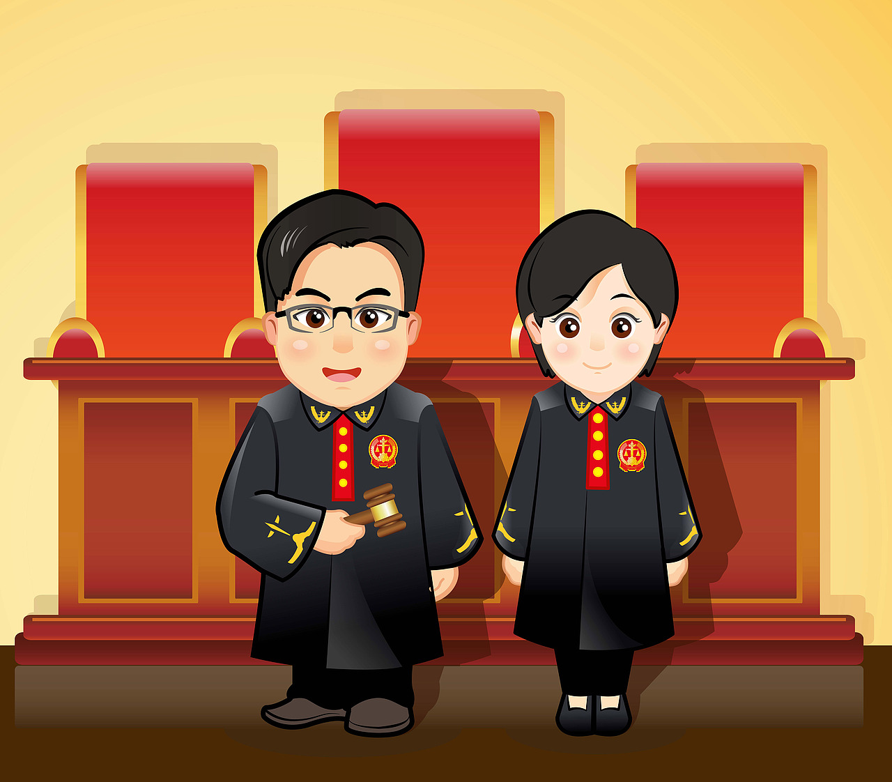 法官卡通形象设计（图ZMTAzNjk2NDY0） - IP形象 - 站酷设计师猴儿爵原创素材 - 站酷ZCOOL