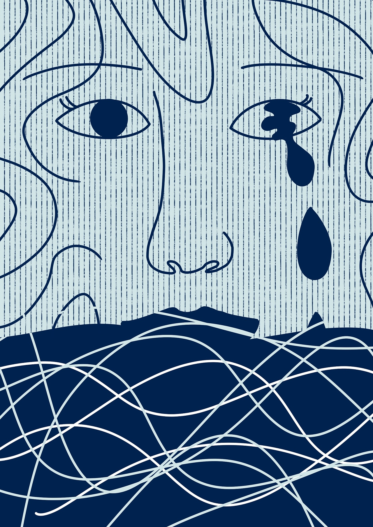 悲伤情绪主题速涂|插画|创作习作|kinz木十千 - 原创作品 - 站酷