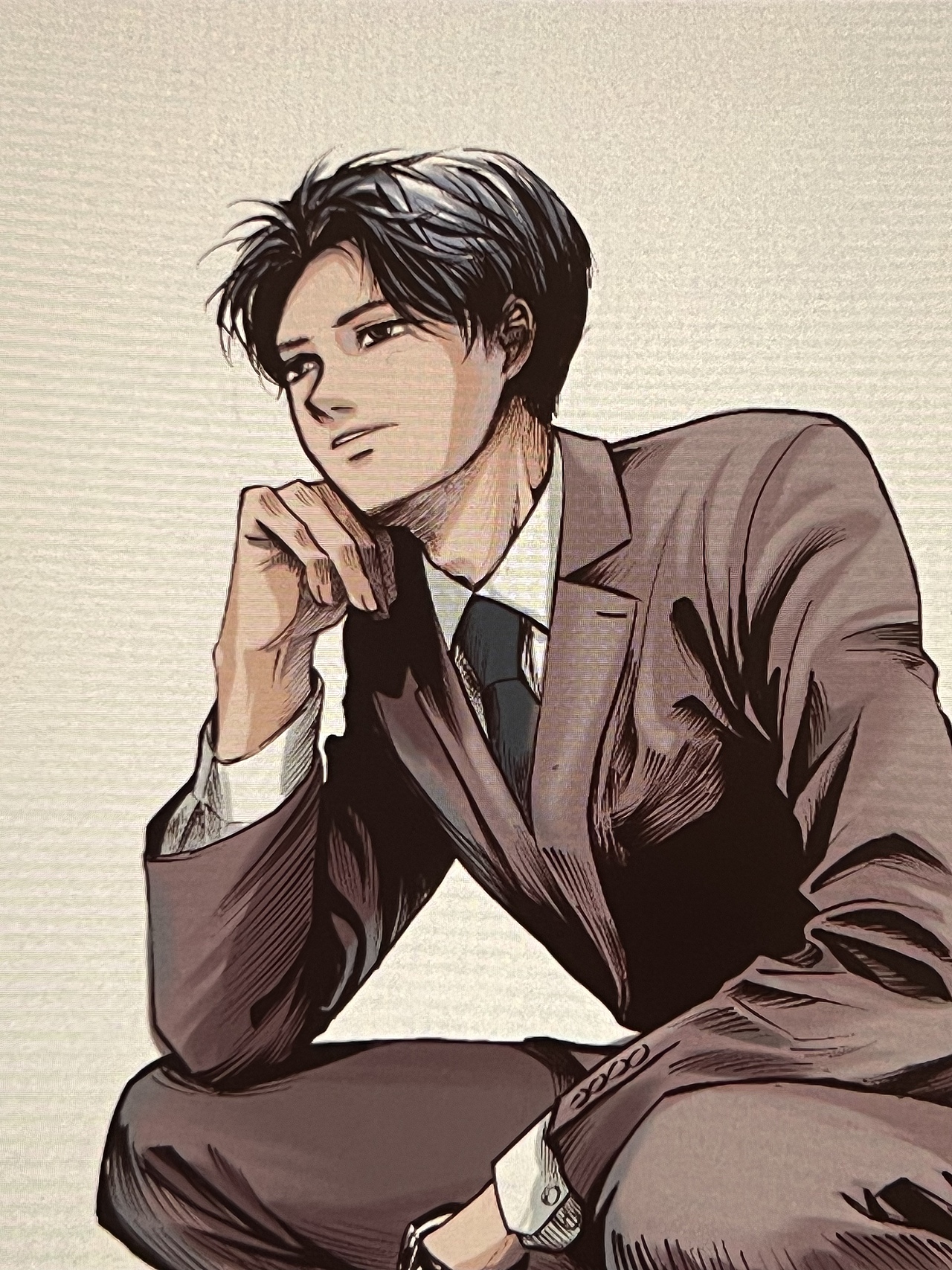 漫画练习西装少年插画