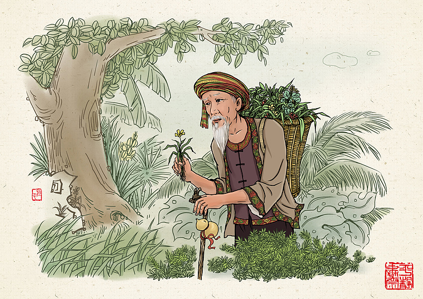 《黎家小姐姐》民族风商业插画