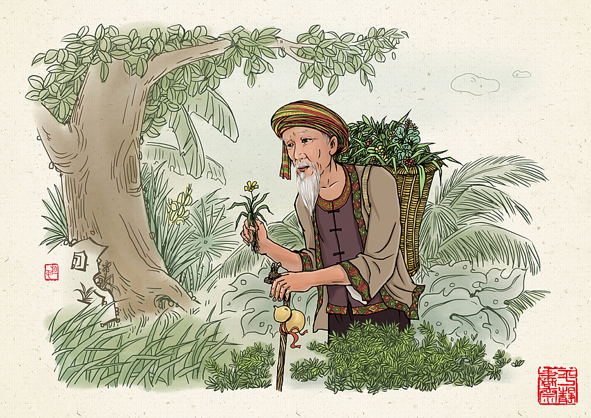 《黎家小姐姐》民族风商业插画