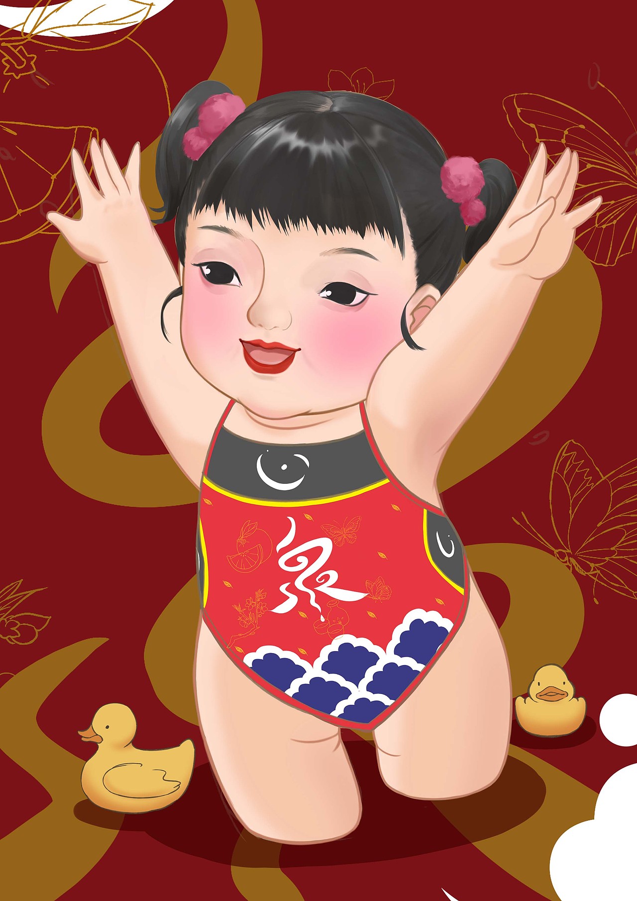 这张是最开始画的,老板不喜,又换了前面的风格.