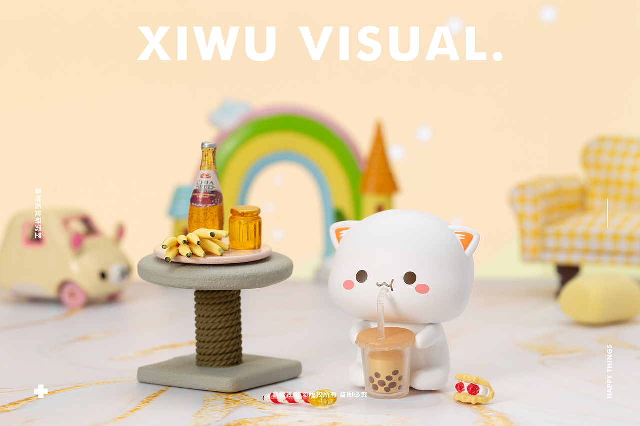 蜜桃猫潮玩盲盒 × 喜物视觉