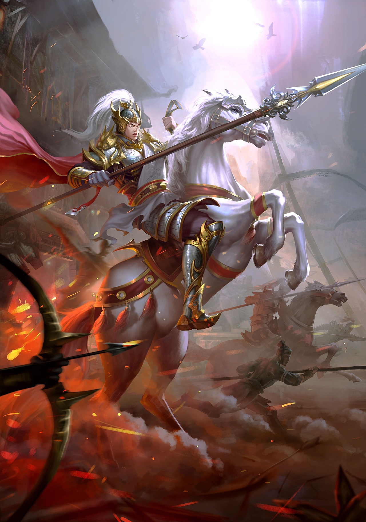 三国游戏宣传画|插画|游戏原画|神之羽_原创作品-站酷zcool