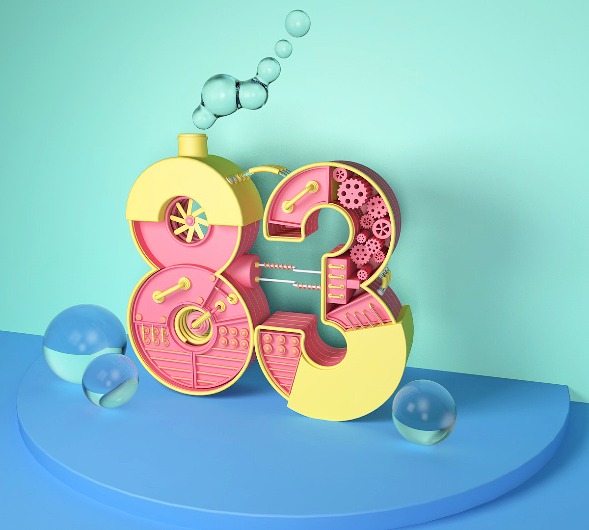 C4D练习（图ZMjQwNTYxNTMy） - 其他三维 - 站酷设计师头顶开花的长颈鹿原创素材 - 站酷ZCOOL