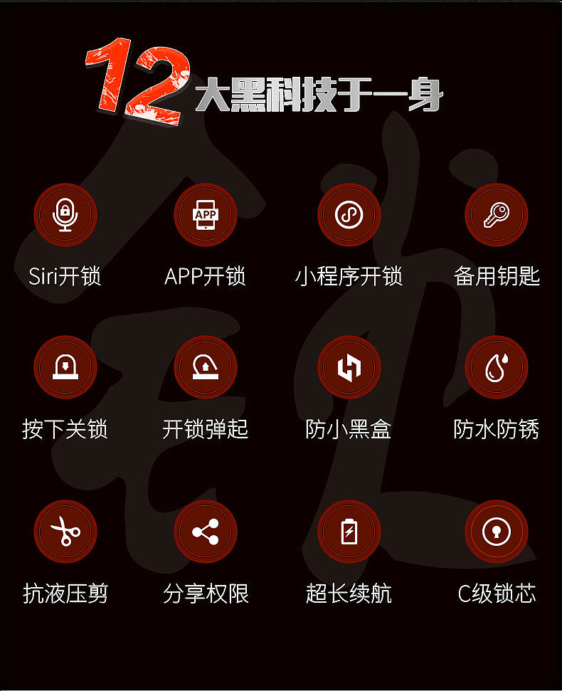 智能锁摩托车锁主图和详情页