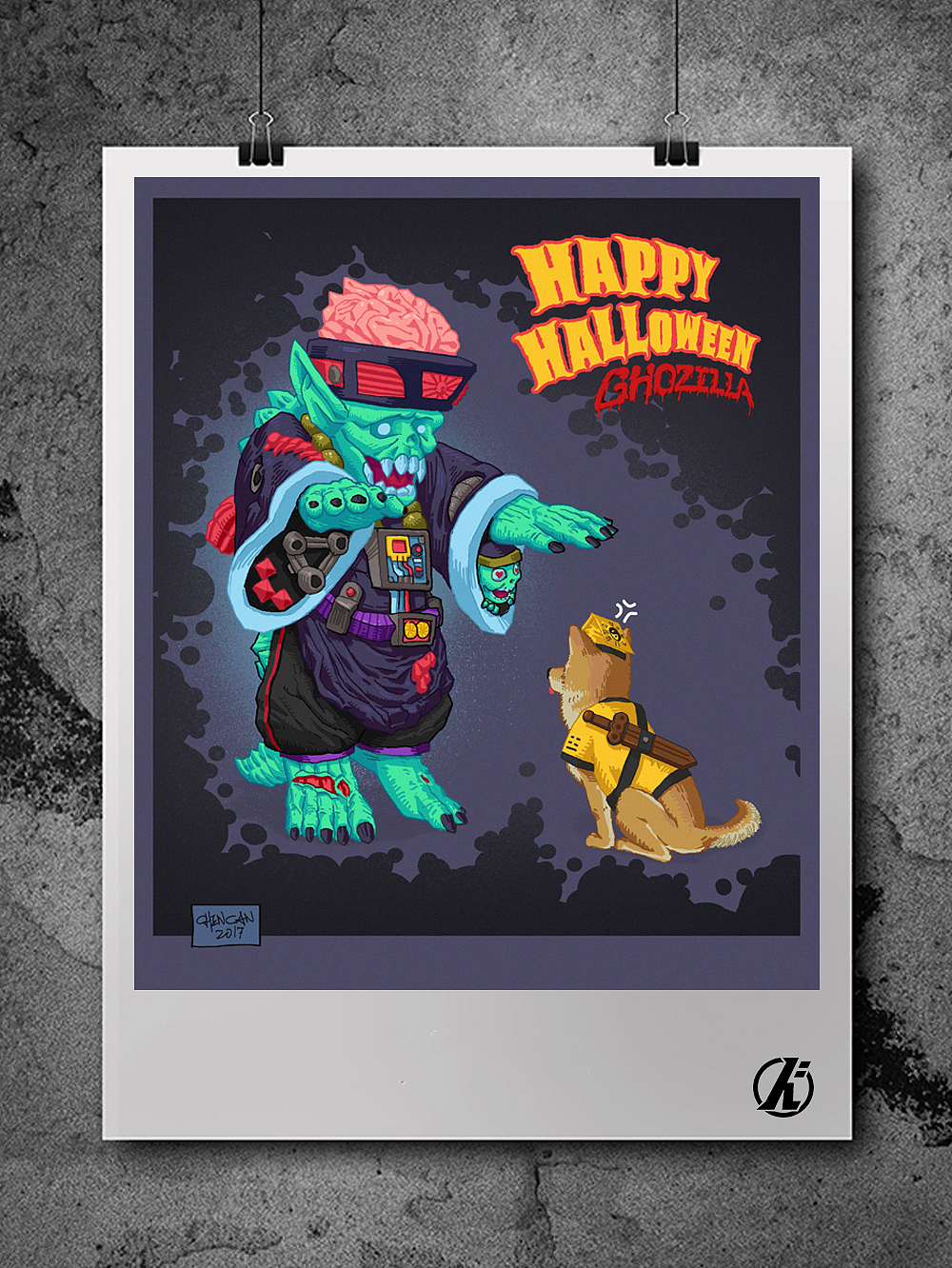 Ghozilla万圣节贺图（图ZOTQ3MTQ4NjQ=） - 创作习作 - 站酷设计师火山火山KAZAN原创素材 - 站酷ZCOOL