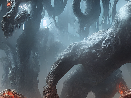 #AI创作实验室#地心世界 神庙 怪兽