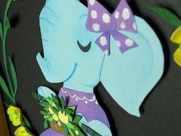 纸刻作品《小象》