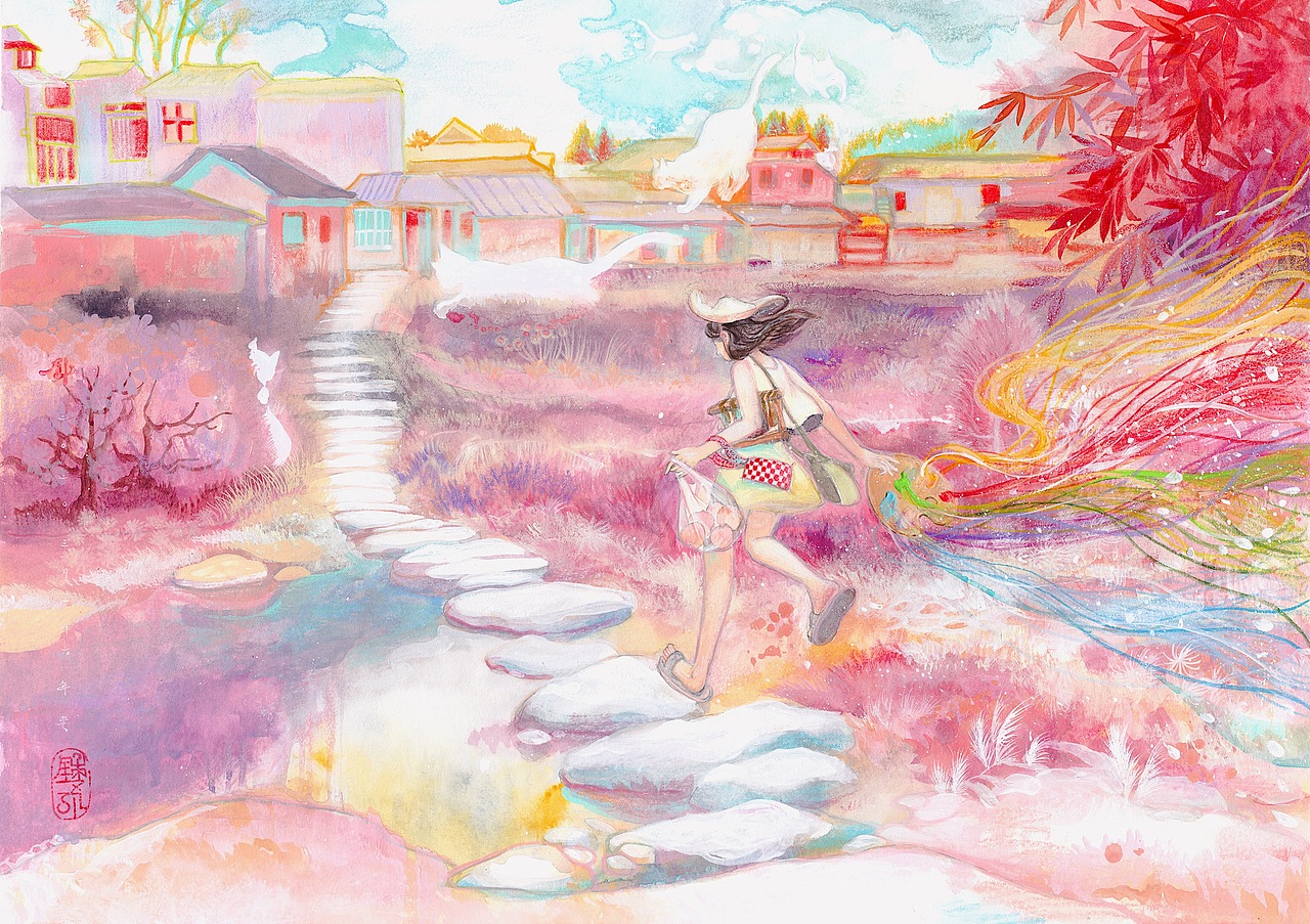三月的风（图ZMjAzMzY1NDky） - 绘画 - 站酷设计师钟鲤蔓原创素材 - 站酷ZCOOL