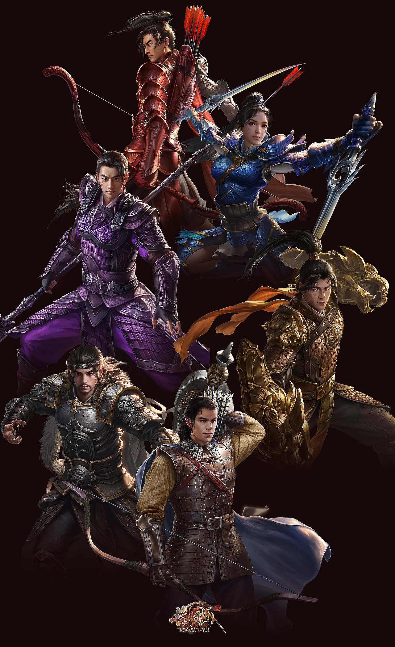 与同事合作五军职业宣传插图(我绘制鹤军,鹰军,威廉,角色统一调整及