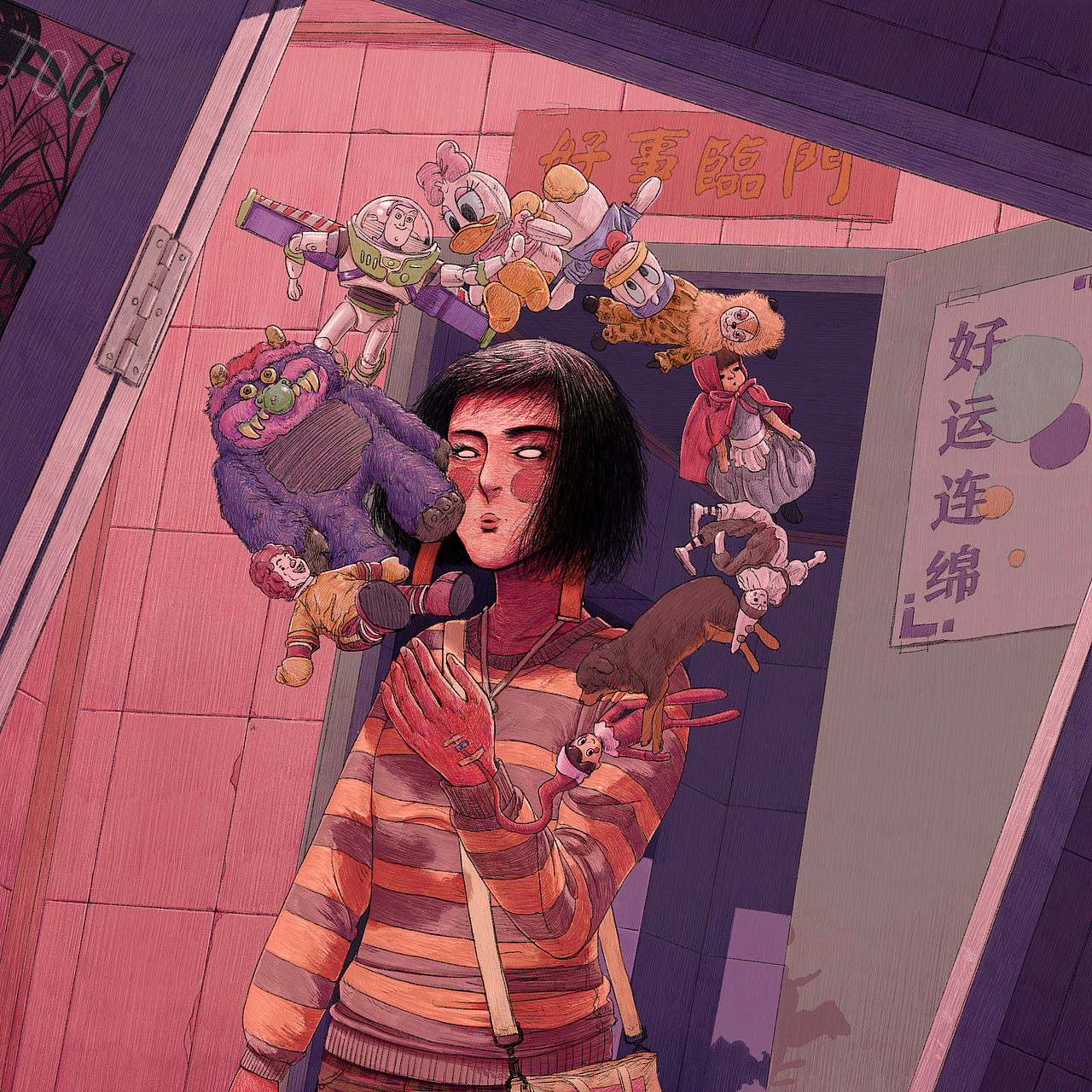 年轻人与门（图ZMjkxNDA3MDU2） - 艺术插画 - 站酷设计师好心屁民祁先生原创素材 - 站酷ZCOOL