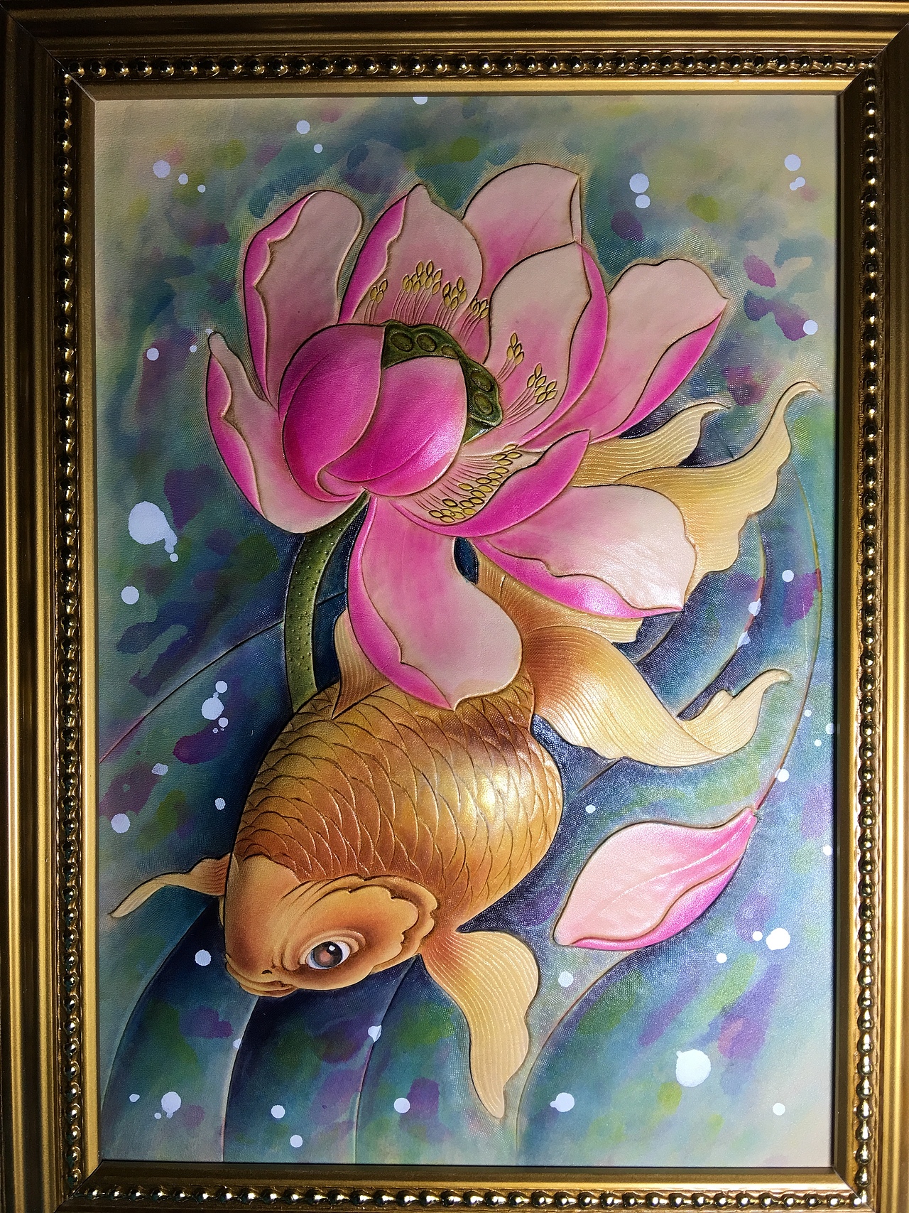 皮雕画—美丽的金鱼（图ZMTQxMzM1OTk2） - 工艺品设计 - 站酷设计师斑寅原创素材 - 站酷ZCOOL