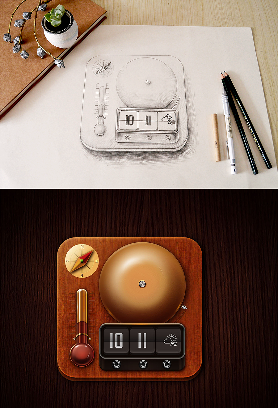 ui图标练习,手绘素描练习