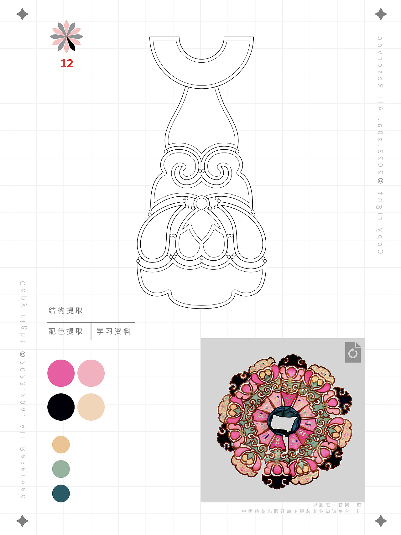 【z0a】传统服饰·云肩·结构及配色提取·学习资料（图ZMzUyNDM2ODgw） - 传统/民族服饰 - 站酷设计师z0a_原创素材 - 站酷ZCOOL