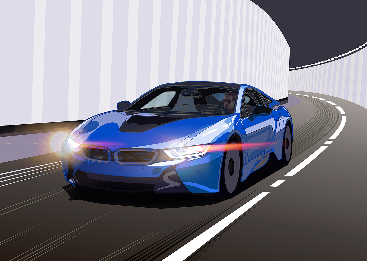 概念车与现代生活|插画|商业插画|fennyleilei - 原