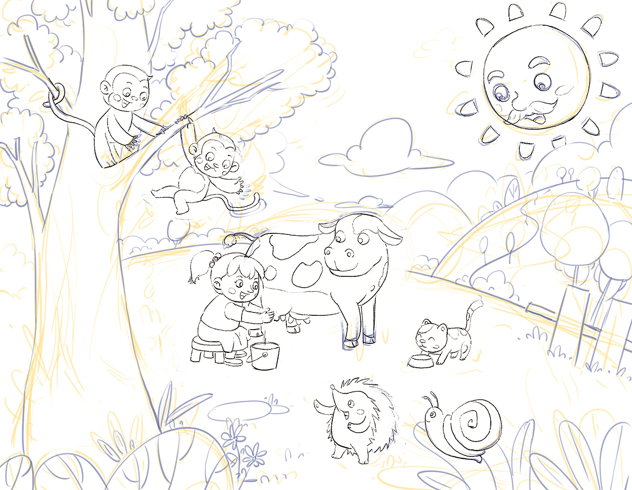 原创儿童插画·阳光牧场小能手（图ZMTg4OTc3Mjk2） - 儿童插画 - 站酷设计师yoyooo原创素材 - 站酷ZCOOL
