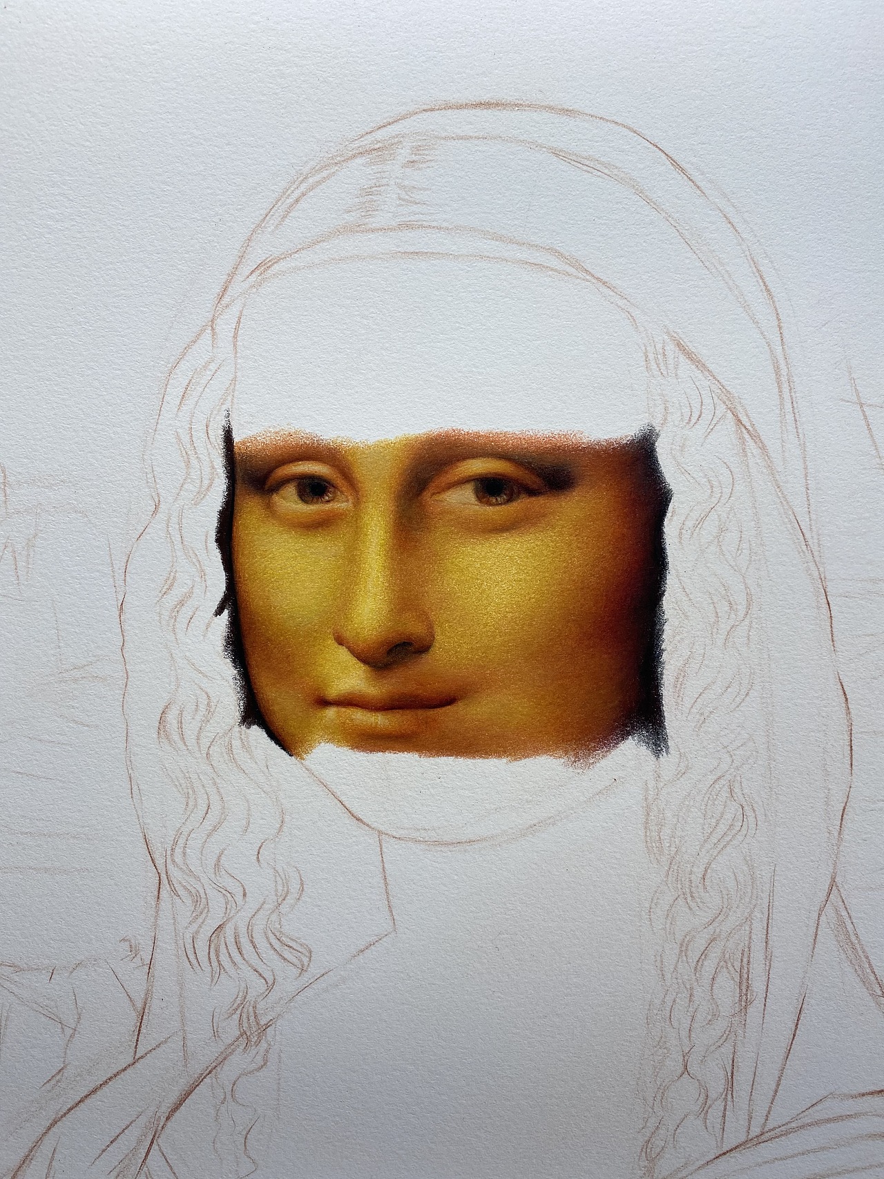 彩铅人物-《蒙娜丽莎》临摹